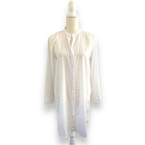 James Perse Standard White Shirtdress Mandarin collar button down 100% cotton